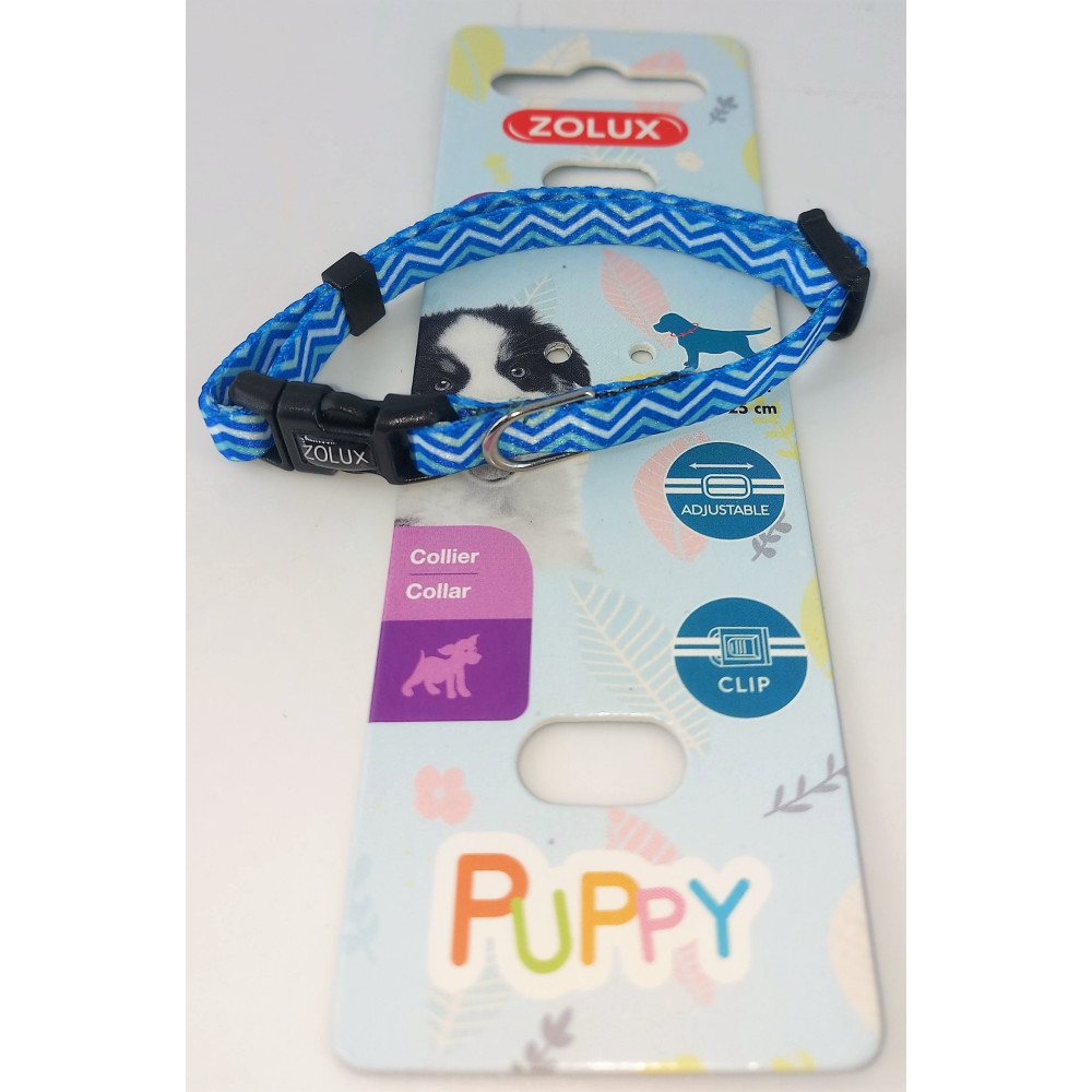 ZO-466741BLE zolux Collar PUPPY PIXIE. 8 mm .16 a 25 cm. de color azul. para los cachorros Collar para cachorros
