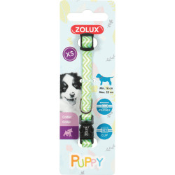 zolux Necklace PUPPY PIXIE. 8 mm .16 to 25 cm. green color. for puppies Puppy collar