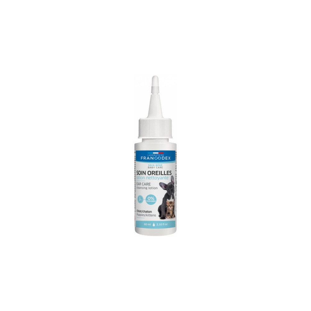 Francodex Ear Care Cleansing Lotion 60ml For Puppies and Kittens Dog ear care