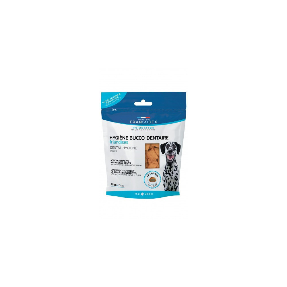 FR-170238 Francodex Golosinas para la higiene bucal 75g Para cachorros y perros Cuidado de los dientes de los perros