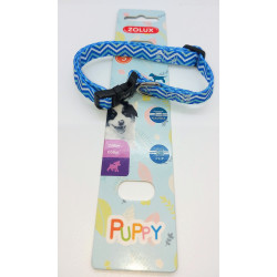Ketting PUPPY PIXIE. 13 mm .25 tot 39 cm. blauwe kleur. voor puppies zolux ZO-466744BLE Puppy halsband
