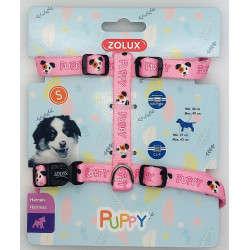 Harnas S PUPPY MASCOTTE. 13 mm. 27 tot 42 cm. roze kleur. voor puppy's zolux ZO-466740ROS hondentuig