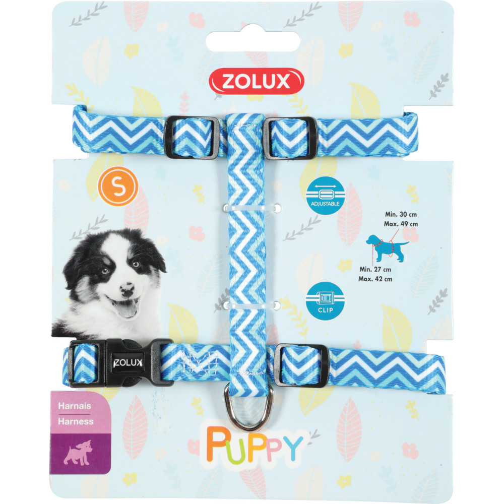 zolux Harness S PUPPY PIXIE. 13 mm. 27 to 42 cm. blue color. for puppies dog harness
