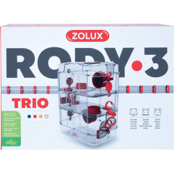 zolux Nager-Käfig Trio rody3. Farbe Grenadine für Nager ZO-206023 Käfig