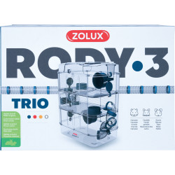 zolux Cage Trio rody3 couleur bleu taille 41 x 27 x 53 cm H pour rongeur Cage