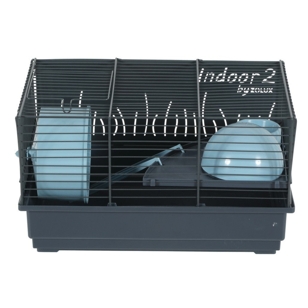 Indoor Cage 2. blauw 40 . voor hamster. 40 x 26 x hoogte 22 cm. zolux ZO-205102 Kooi