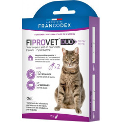 Francodex 2 pipettes anti puces fiprovet duo 50 mg pour chat Antiparasitaire chat