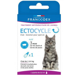 ectocycle anti-vlooienpipet voor katten Francodex FR-170047 Kat ongediertebestrijding