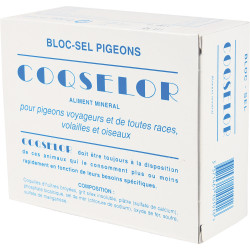 zolux Bloc sels minéraux 1 kg coqselor pour pigeon, volaille et oiseaux Complément alimentaire