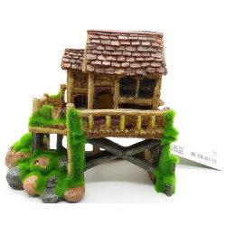 Medium hut model ki push. 16 x 9 x 15 cm. Aquariumdecoratie. zolux ZO-352182 Ruine