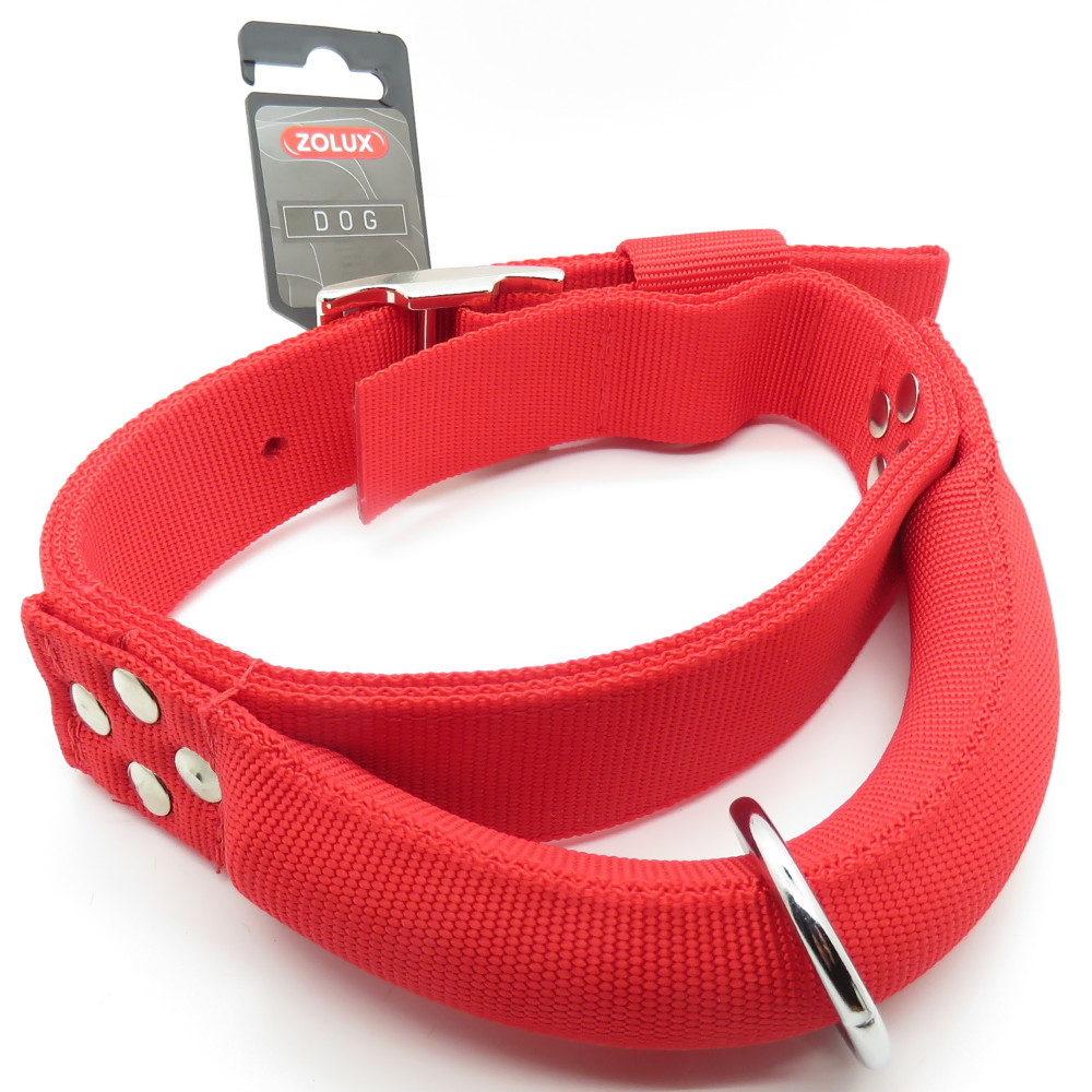 zolux Nylon collar with handle T 60. red. neck size. from 39.5 to 49.5 cm. for dog. Nylon collar