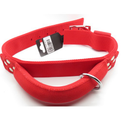 Nylon halsband met handvat T 65. rood. nekmaat. van 45 tot 55 cm. voor hond. zolux ZO-463681R Nylon kraag