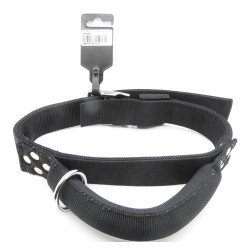 Nylon halsband met handvat T 75. zwart. nekmaat. van 54,5 tot 64,5 cm. voor hond. zolux ZO-463683N Nylon kraag