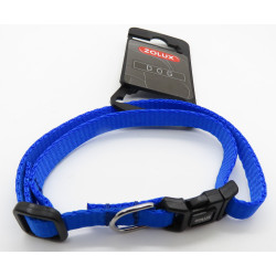 nylon halsband . maat 25 - 35 cm . 10 mm . blauwe kleur . voor hond. zolux ZO-463800BL Nylon kraag