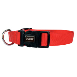 zolux nylon collar . size 25 - 35 cm . 10 mm . red color. for dog. Nylon collar