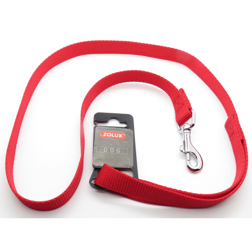 zolux nylon leash . size 1 m . 20 mm . red color . for dogs. dog leash