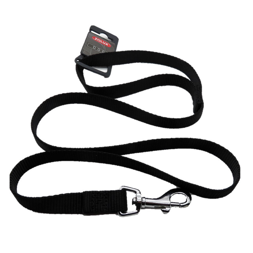zolux nylon leash . size 1 m . 15 mm . color black. for dog. dog leash