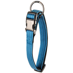 Jannu halsband blauw verstelbaar van 30 tot 45 cm 15 mm maat M voor honden Flamingo FL-516916 Nylon kraag