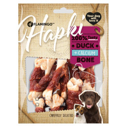 Flamingo Calcium bone candy with duck. Hapki BBQ. for dog. 170 g. gluten free. Duck