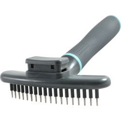 zolux 18 teeth retractable curry comb, 12 x 4.5 x 17 cm. ANAH range, for dogs. Brush
