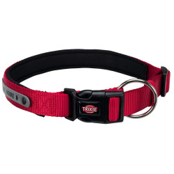 Trixie Necklace 45-50 cm red - with neoprene and address band for dogs Nylon collar