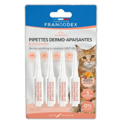 Francodex 4 Pipettes Dermo-Apaisantes et Repulsives Pour Chats Antiparasitaire chat