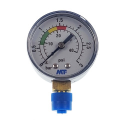 Jardiboutique Pressure gauge with red and green mark - ABS sand filter pressure gauge 3 bars - 1/4" thread Pressure gauge