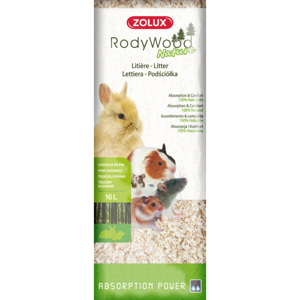 zolux Litter rodywood nature 16 liters for rodent weight 964 grams Litter and shavings for rodents