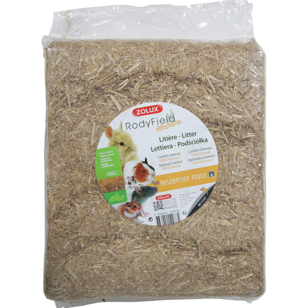 zolux Rodyfield natural litter, 125 Liters, for rodents. 3.540 kg. Litter and shavings for rodents