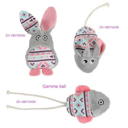 zolux Kali grey rabbit. Size 11 x 5 cm. with catnip. Cat toy Games with catnip, Valerian, Matatabi
