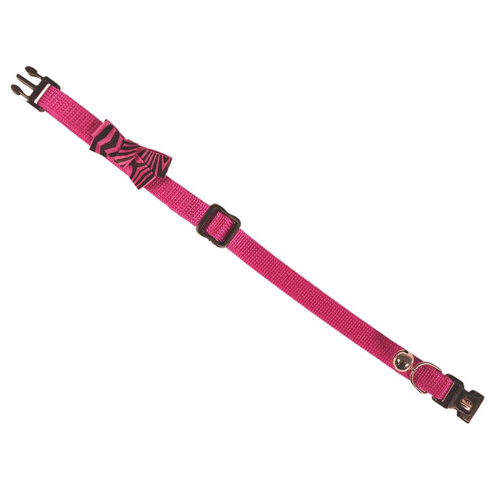 LOOP roze kattenhalsband met strikje. 20-30cm x 10mm Vadigran VA-16590 Halsketting
