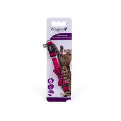 VA-16590 Vadigran LOOP collar de gato rosa con pajarita. 20-30cm x 10mm Collar