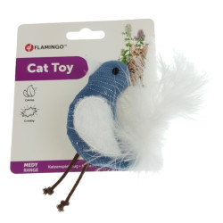 Medy niebieski ptak zabawka. rozmiar 10 x 17 cm. dla kotów. FL-561162 Flamingo