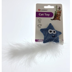 Flamingo Medy blue star toy. size 7 x 19 cm. for cat. Games with catnip, Valerian, Matatabi