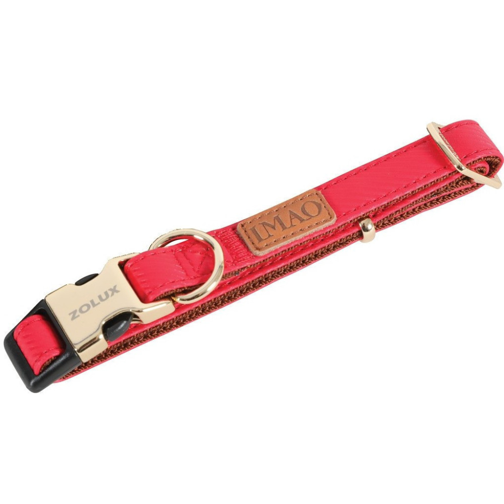 zolux Collier IMAO MAYFAIR 20 mm réglable couleur rouge pour chien Collier