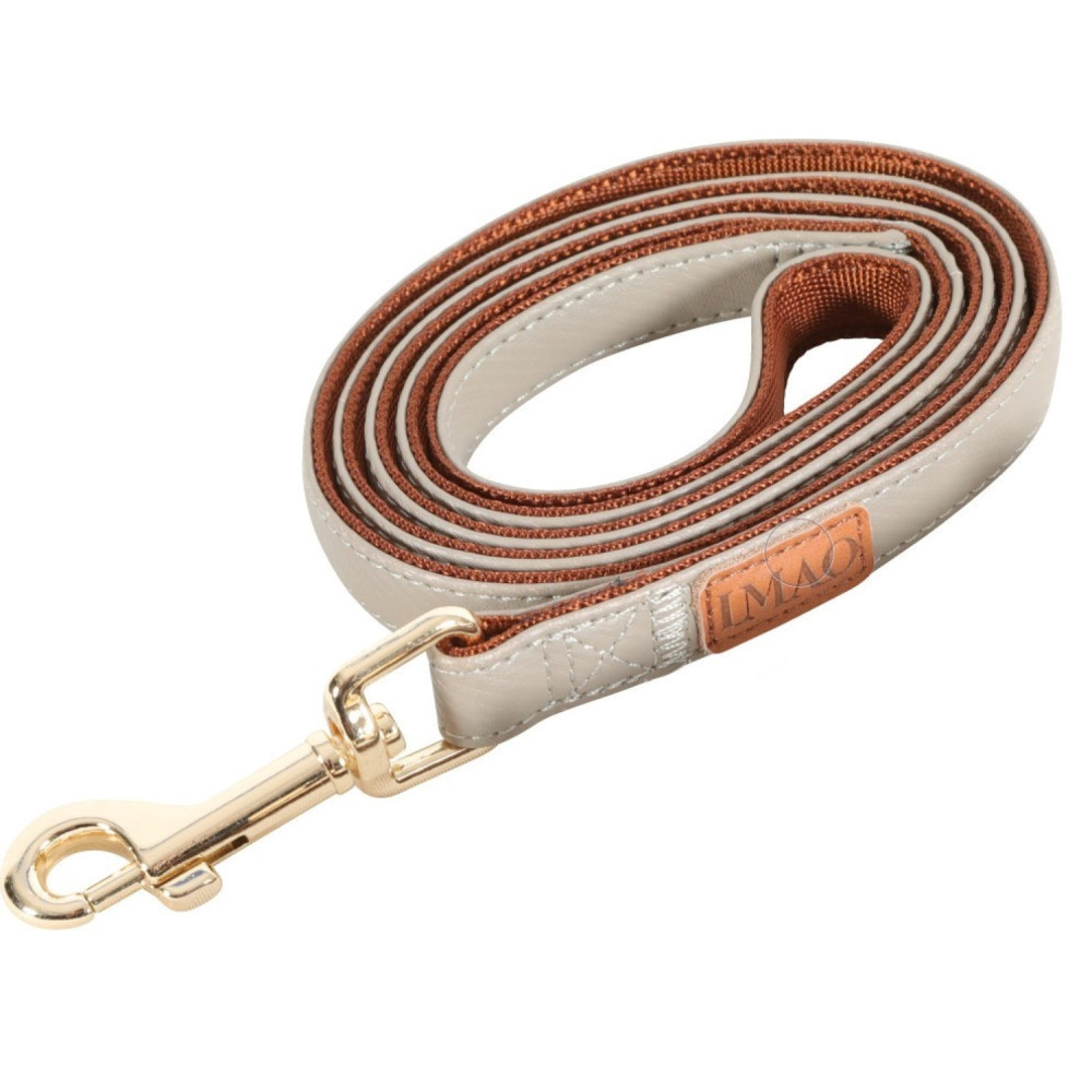 zolux IMAO MAYFAIR lead. 15 mm. x 1.2 meter. taupe color. for dog. dog leash