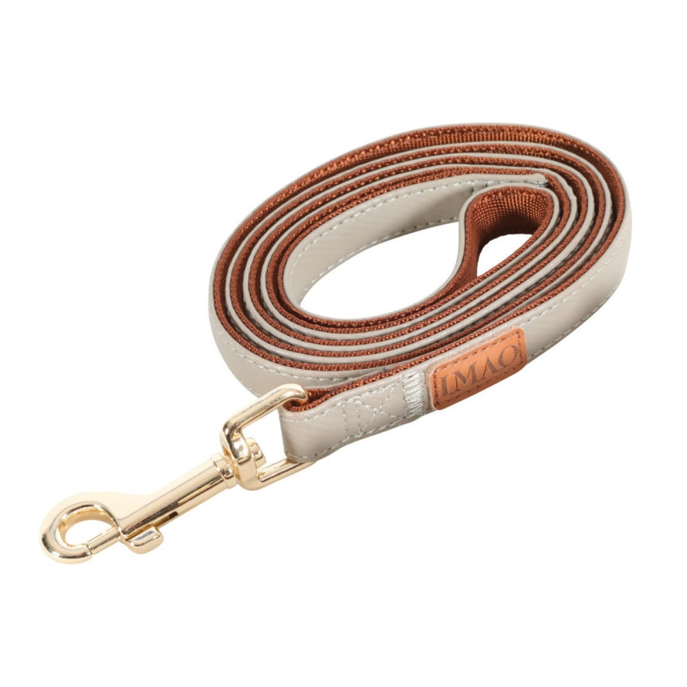 zolux IMAO MAYFAIR lead. 25 mm. x 1.2 meter. taupe color. for dog. dog leash