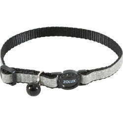 SHINY nylon halsband verstelbaar van 17 tot 30 cm. zwart . voor kat. zolux ZO-520022NOI Halsketting