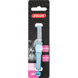 zolux SHINY Nylonhalsband verstellbar von 17 bis 30 cm. blau . für Katze. ZO-520022BLE Halsband