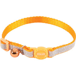 SHINY nylon halsband verstelbaar van 17 tot 30 cm. oranje . voor kat. zolux ZO-520022ORA Halsketting
