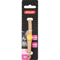 zolux SHINY nylon collar adjustable from 17 to 30 cm. orange . for cat. Necklace