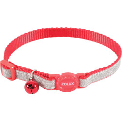 zolux SHINY collare di nylon regolabile da 17 a 30 cm. rosso . per gatto. ZO-520022ROU Collana