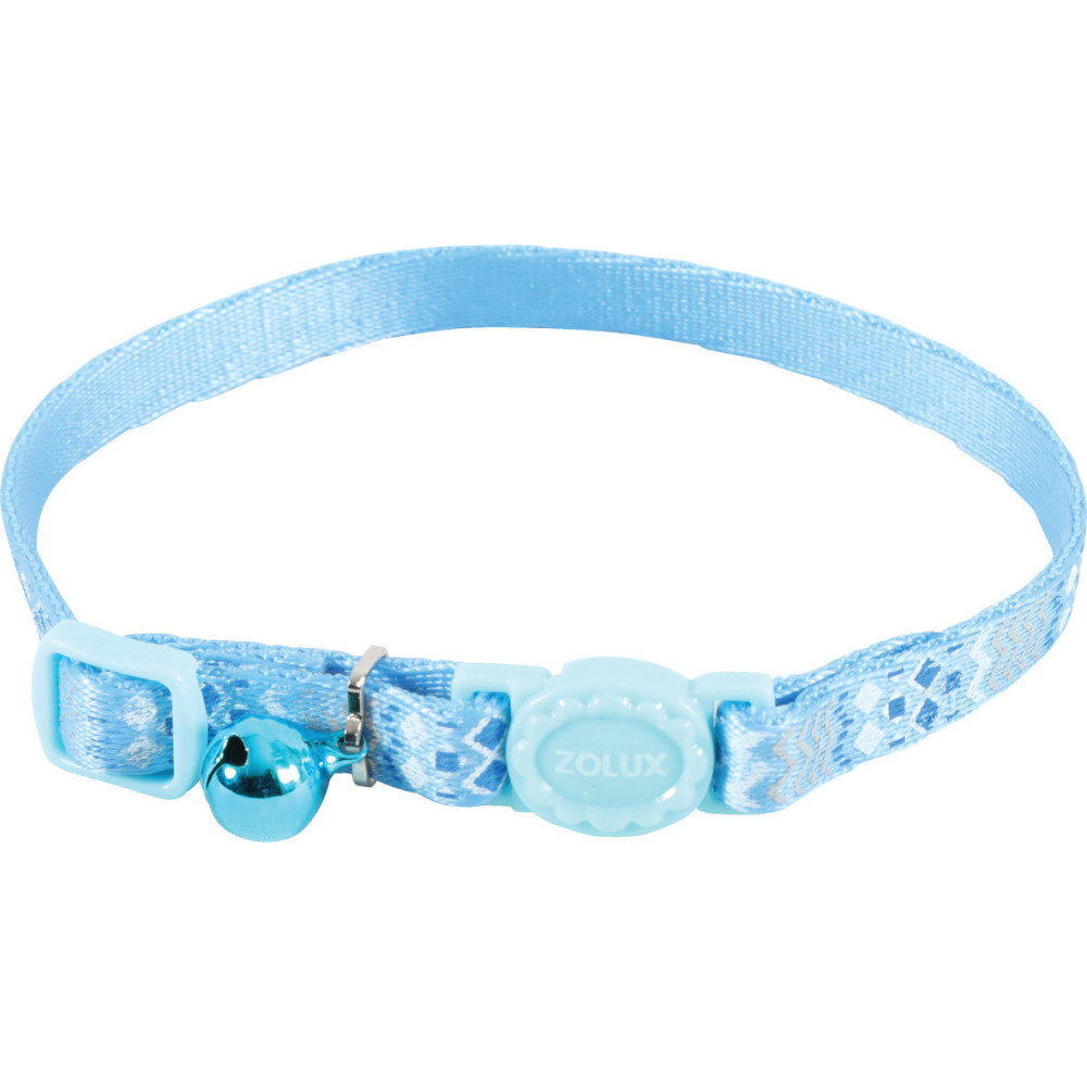 zolux Halsband ETHNIC nylon verstellbar von 17 bis 30 cm. blau . für Katze. ZO-520025BLE Halsband