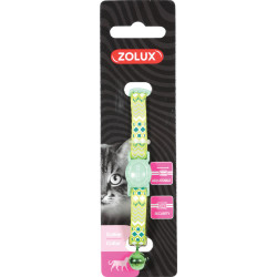 zolux Collar ETHNIC nylon adjustable from 17 to 30 cm. green . for cat. Necklace