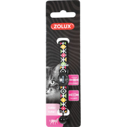 zolux Collar ARROW nylon adjustable from 17 to 30 cm. black . for cat. Necklace
