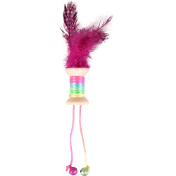 Flamingo Pet Products Spielzeug 1 Holzspule mit Feder, Glocke. 18 x 3 cm. Katzenspielzeug. zufällige Farbe. FL-561067 Spiele ...