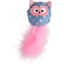 Flamingo WINNY Owl pink toy. size 6 x 14 cm. for cat. Games with catnip, Valerian, Matatabi
