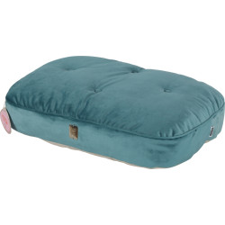 zolux Chesterfield Chambord peacock green cushion. 50 cm. for cats. coussin et panier chat