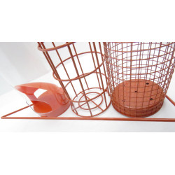 Alimentador de trio laranja. 20 x 9 x altura 22,5 cm . para aves ZO-170503 Alimentadores de aves ao ar livre