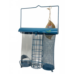 zolux Trio feeder Azur. 20 x 9 x height 22.5 cm . for birds Outdoor bird feeders